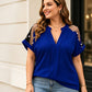 Women’s Plus Size Sheer Mesh V-Neck Blouse