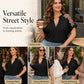 Women’s Plus Size Sheer Mesh V-Neck Blouse