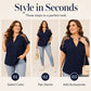 Women’s Plus Size Sheer Mesh V-Neck Blouse
