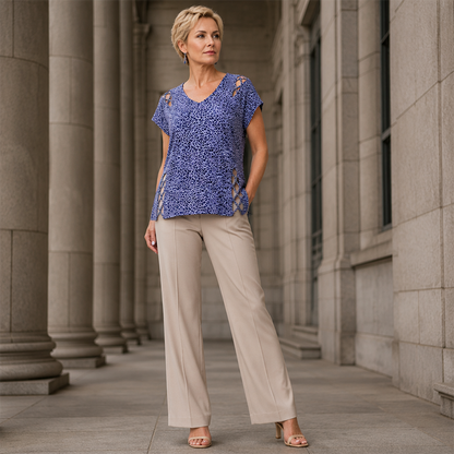 Women's Leopard Print Loose V-Neck T-Shirt