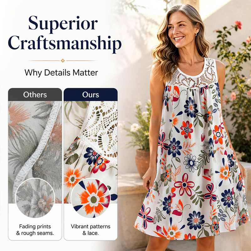 💕LAST DAY SALE ONLY ￡9.99!!💕Women's Elegant Sleeveless Floral Dress