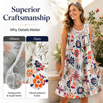 💕LAST DAY SALE ONLY ￡9.99!!💕Women's Elegant Sleeveless Floral Dress