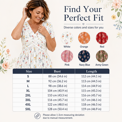 Women's V-Neck Floral Print Dress with Twist Waist