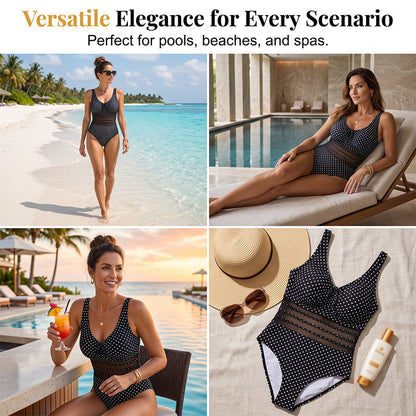 Polka Dot Swimsuit – Tummy Control & Vintage Retro Fit