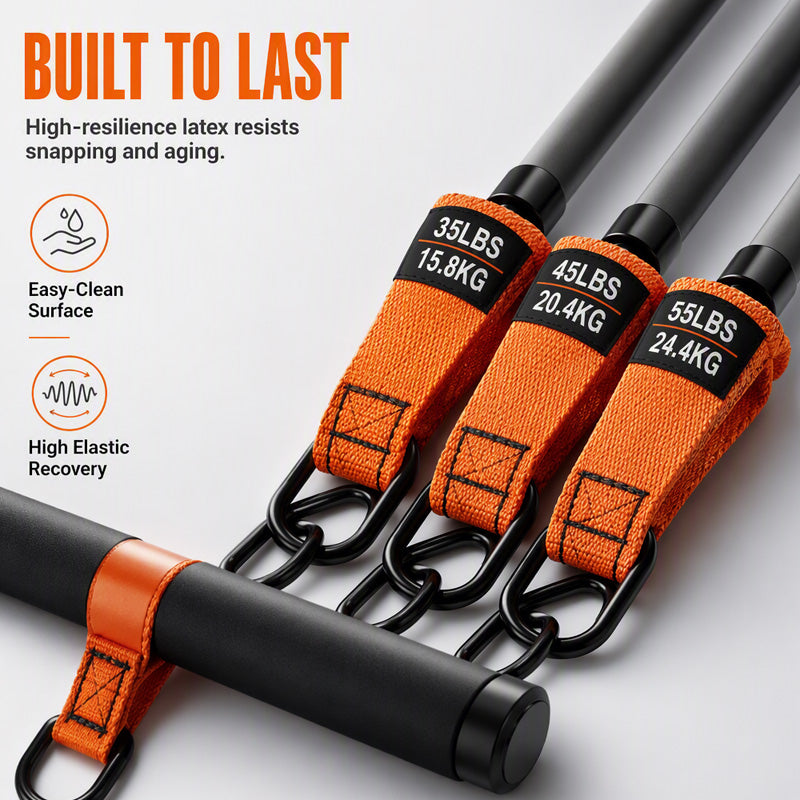 📏 Portable Pilates Bar Kit with 6 Resistance Bands – Adjustable Straps for 5’3″+, Full-Body Toning for Home & Travel 💪🧘‍♀️