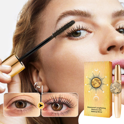 💖 Waterproof Lengthening Mascara with Built-in Makeup Mirror – Longer Lashes, Long-Lasting Look & Easy Touch-ups ✨